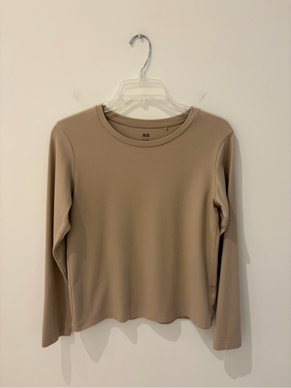 Uniqlo Long-Sleeve Crewneck Top - Taupe